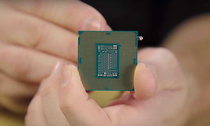 back view of PC processor